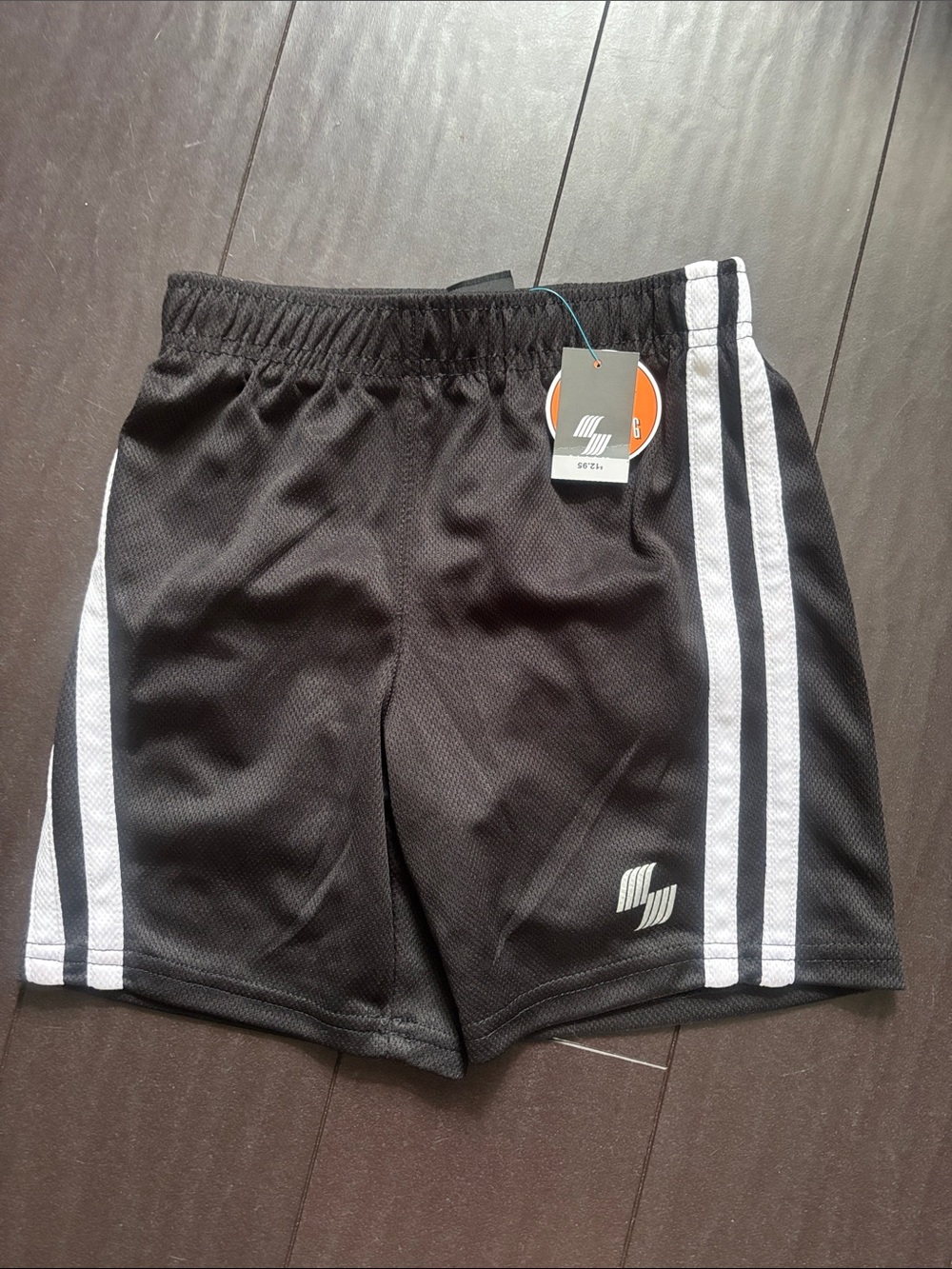 The Children's Place Black Shorts with White Side Stripes